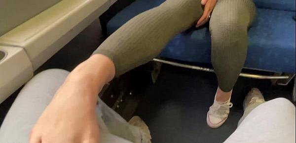  Busty Blonde Slut Fucked on Public Train - Molly Pills - Horny Hiking POV 4k